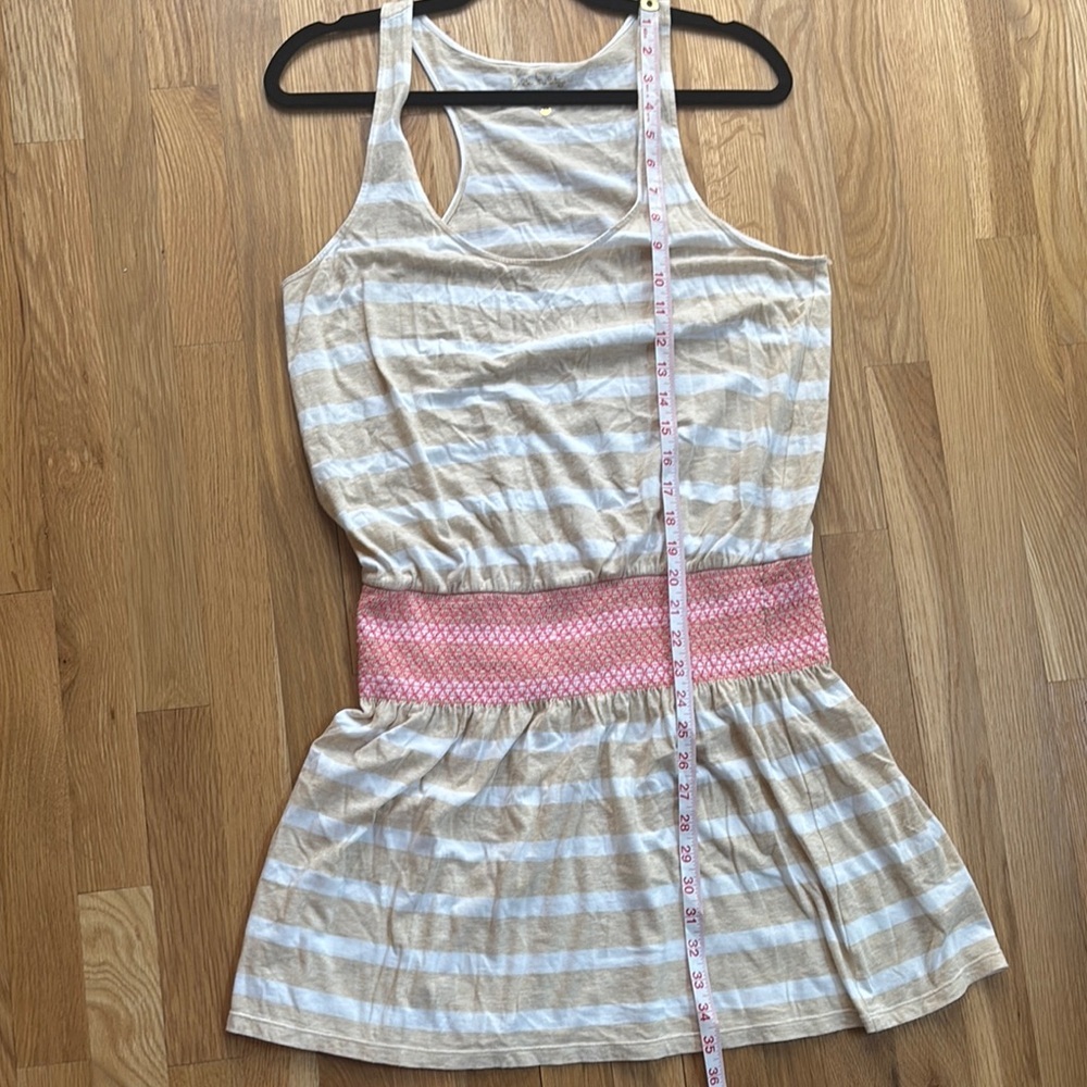 Lilly Pulitzer Beige and White Striped Dress sz M - Picture 11 of 11